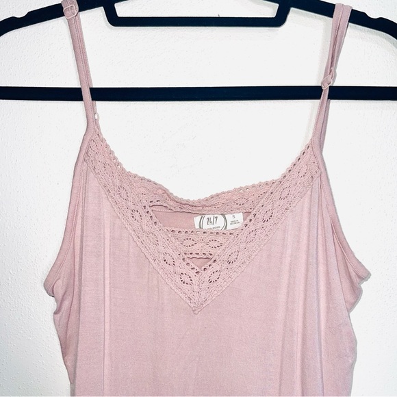 Maurices 24/7 Blush Pink Lace Strappy Front Tank Top Small Women’s - Picture 2 of 11